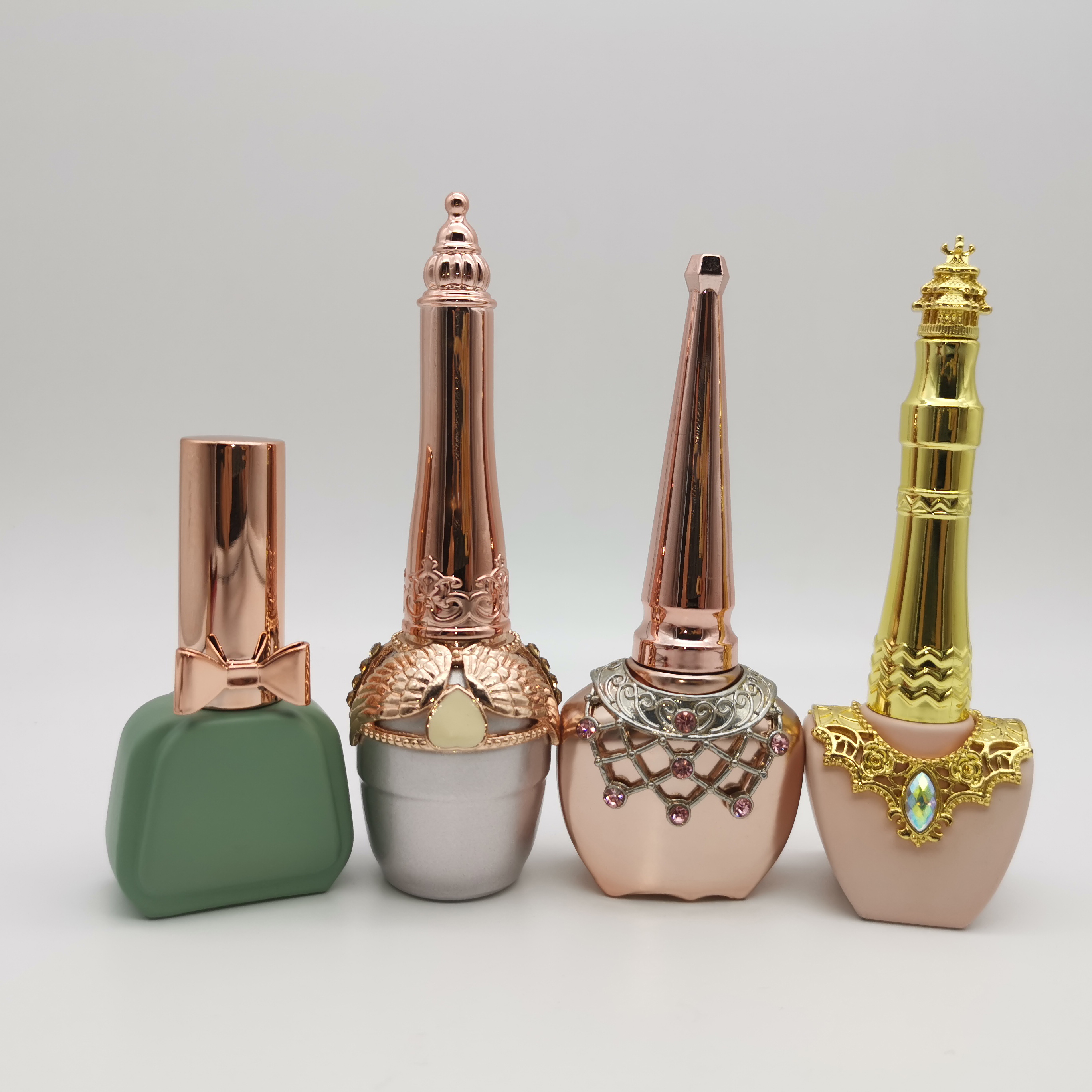 Private Label Color Can Be Customized Empty Nail Polish Bottles With Cute Rhinestone