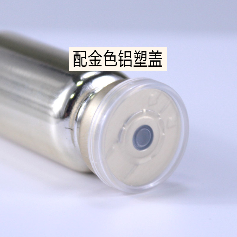 Private Label Cosmetic Packaging 10ml Gold Plating Glass Penicillin Bottle Vials Ampoule Bottle For Essential Oil Face Serum