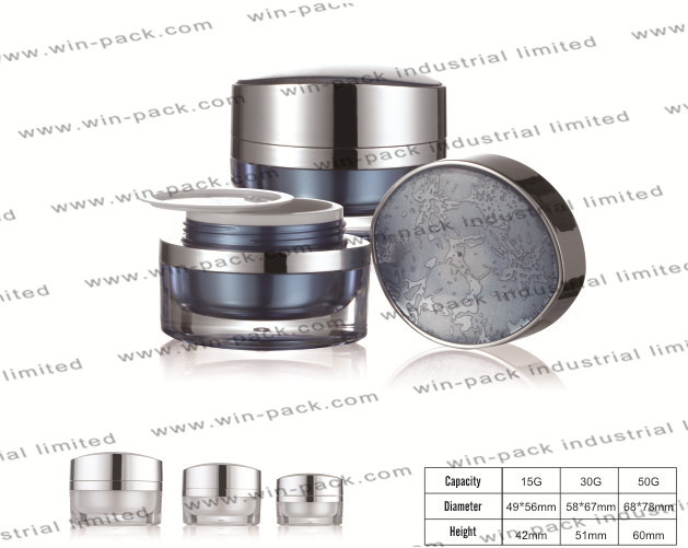 Private Label Cream Jar Cosmetic Jar Luxury Double Wall Acrylic Skin Care Cream Plastic 15g 30g 50g