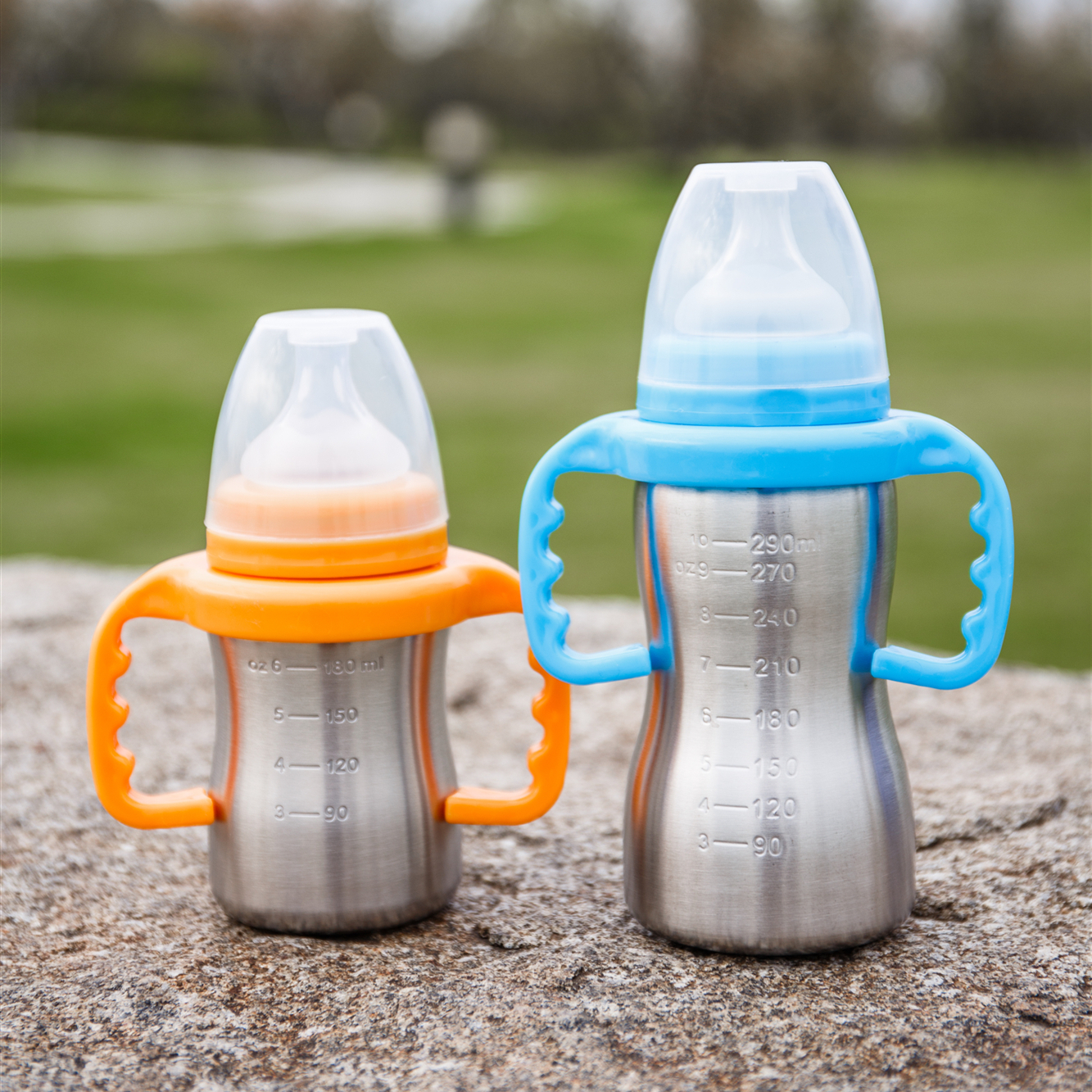 Private Label Custom Baby Milk Bottle Metal Stainless Steel Baby Feeding Bottle