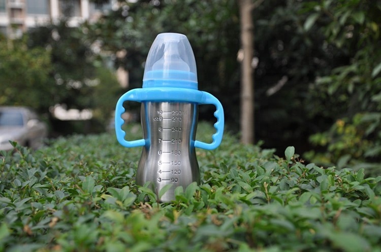Private Label Custom Baby Milk Bottle Metal Stainless Steel Baby Feeding Bottle