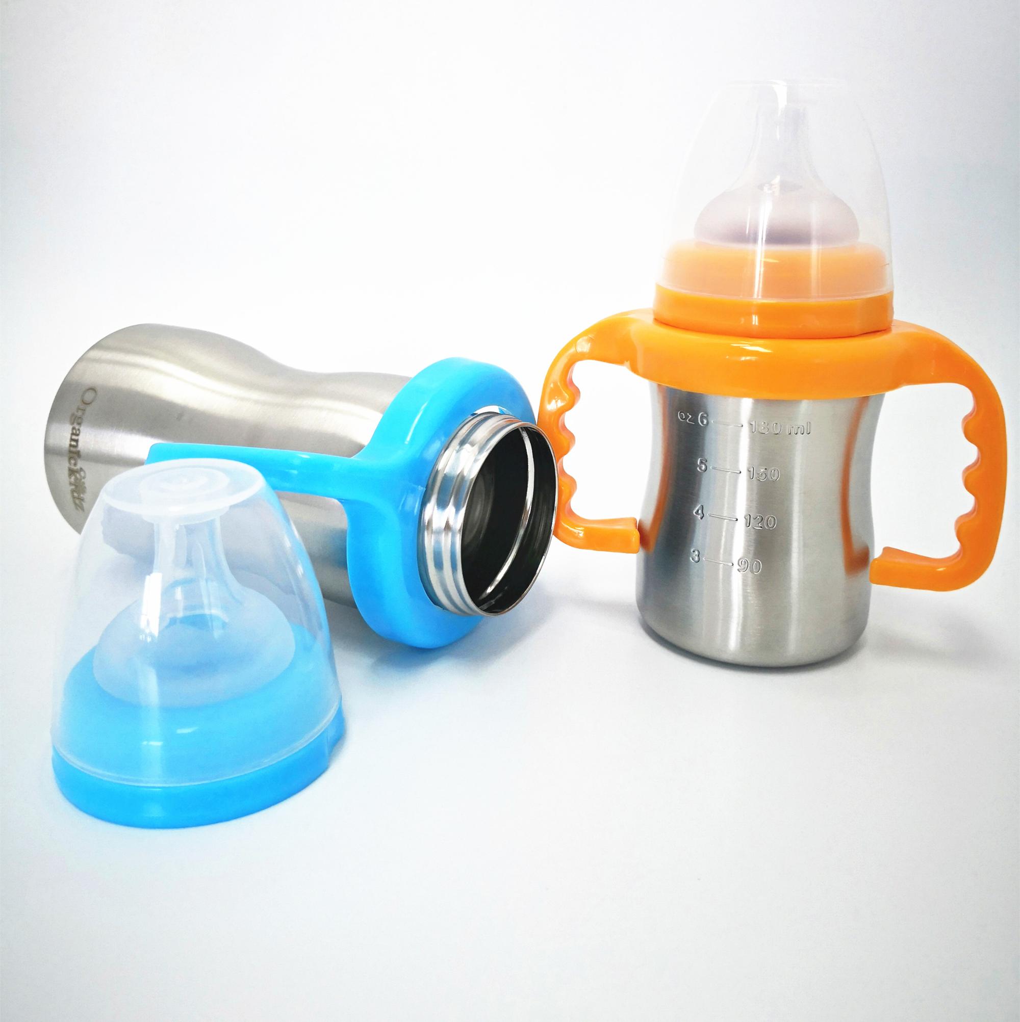 Private Label Custom Baby Milk Bottle Metal Stainless Steel Baby Feeding Bottle