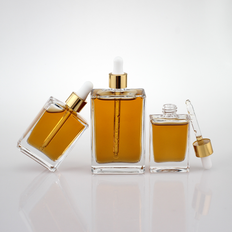 Private Label Empty Clear Coloured 30ml 50ml 100ml Luxury Glass Essential Oil Beard Oil Bottles