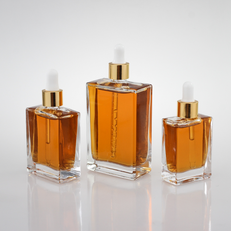 Private Label Empty Clear Coloured 30ml 50ml 100ml Luxury Glass Essential Oil Beard Oil Bottles