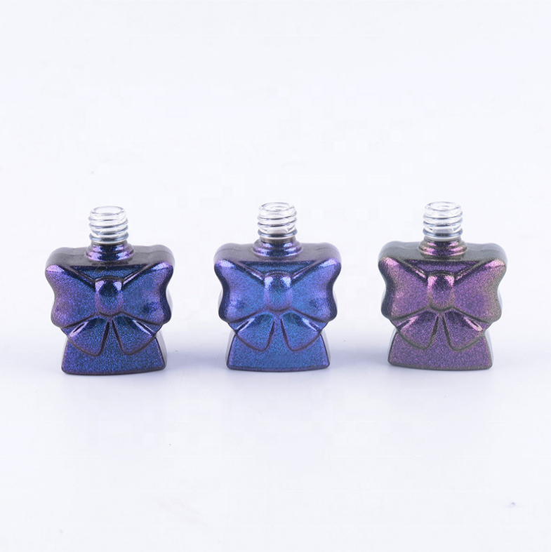Private Label Small Empty 5 ml 15 ml Bow Nail Polish Oil Bottle With Brush Cosmetic Packaging