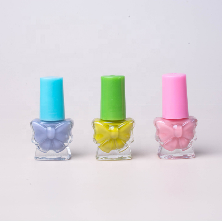 Private Label Small Empty 5 ml 15 ml Bow Nail Polish Oil Bottle With Brush Cosmetic Packaging