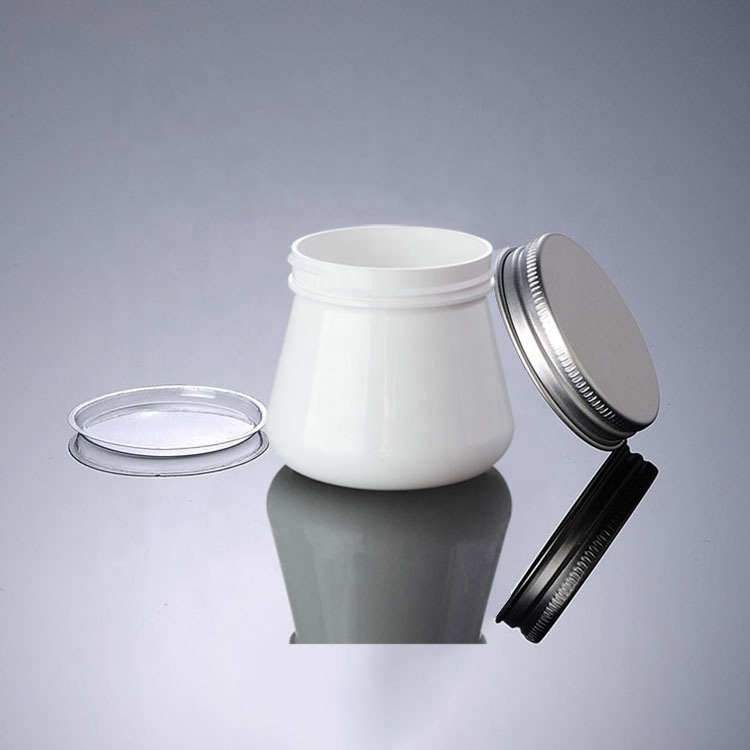Private label 80g cosmetic container pet mask bottles white plastic skincare cream jar with white cap