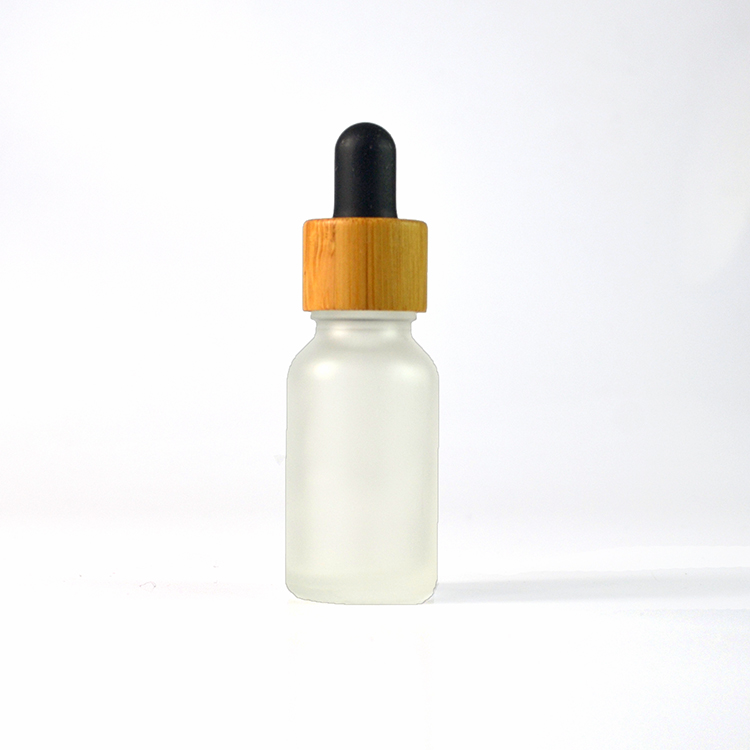 Private label Essential oil bottle 30ml frosted glass dropper bottle with bamboo cap paper tube