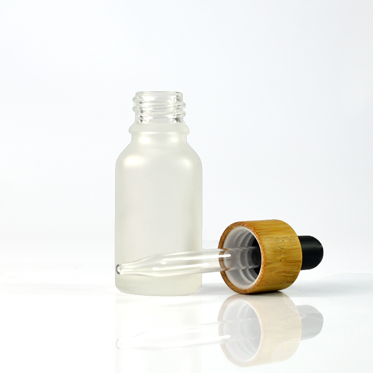 Private label Essential oil bottle 30ml frosted glass dropper bottle with bamboo cap paper tube