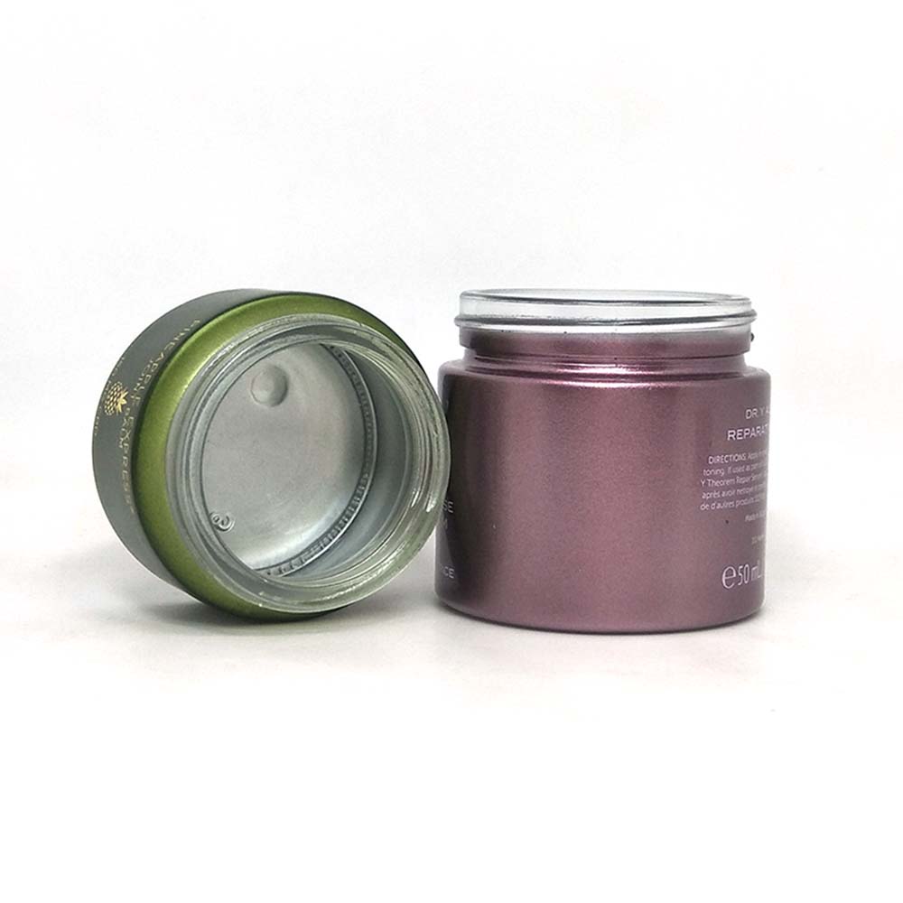 Private label cosmetic jars painting color high-end cosmetic jar with silver black gold lids