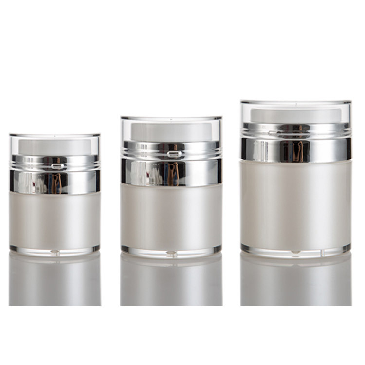 Private label white luxury skin care acrylic cosmetic containers vacuum jars 15g eye cream 1 oz 50g face cream jar