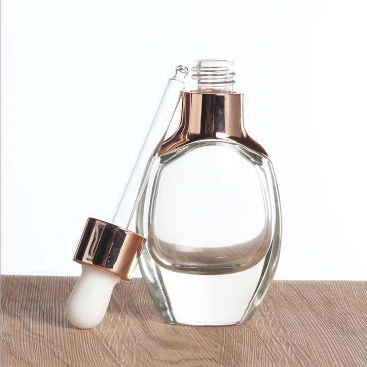 Private labels luxury 15ml essential oil bottles glass dropper bottle with silver gold top