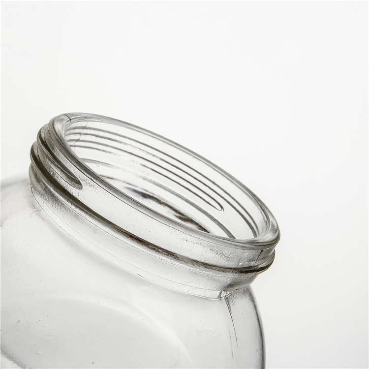 Private mold glass jar 120 ml unique design amber glass jar with lid slant 4oz glass jar with metal lids