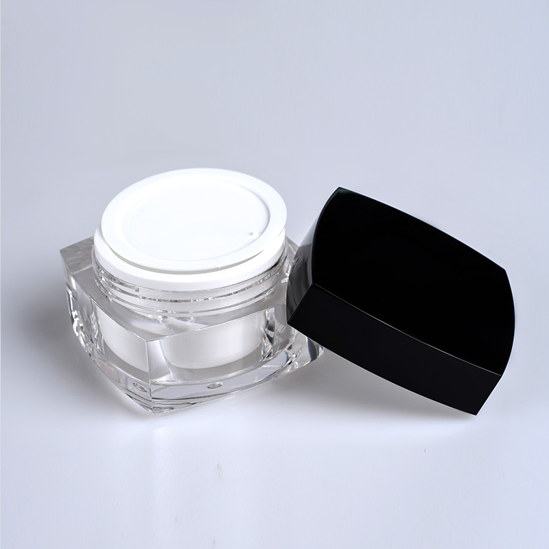 Professinal cosmetic jars 5g 10g 15g 30g 50g double wall empty square plastic acrylic jar