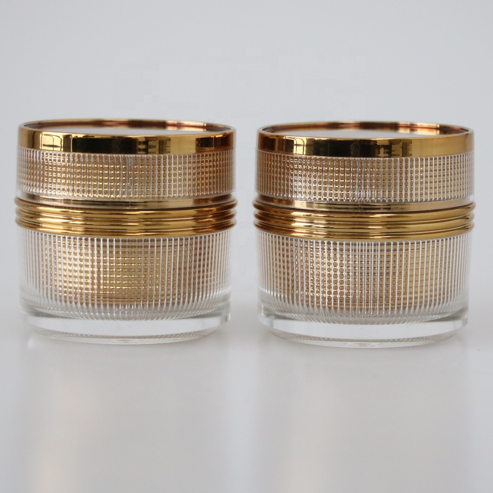 Professinal empty round shape luxury cosmetic cream empty acrylic plastic jar 15g 30g 50g