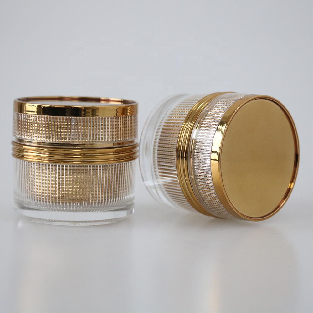 Professinal empty round shape luxury cosmetic cream empty acrylic plastic jar 15g 30g 50g