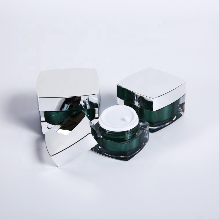 Professinal factory wholesale plastic cosmetic acrylic cream jar square jar