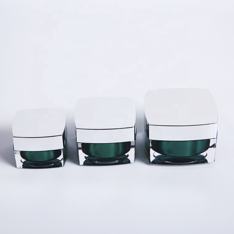 Professinal factory wholesale plastic cosmetic acrylic cream jar square jar