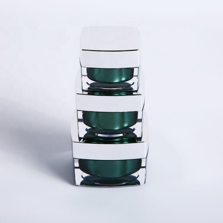 Professinal factory wholesale plastic cosmetic acrylic cream jar square jar