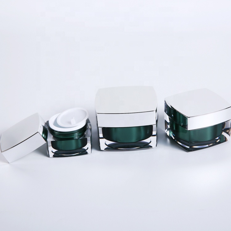 Professinal factory wholesale plastic cosmetic acrylic cream jar square jar
