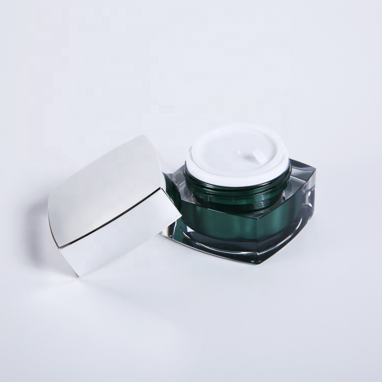 Professinal factory wholesale plastic cosmetic acrylic cream jar square jar