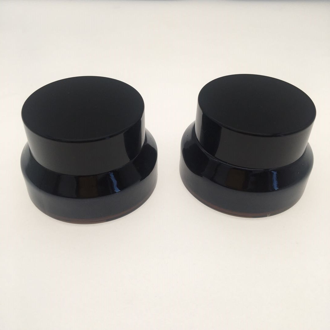 Professional 50Ml Cosmetic Foam With Pump Matte Black Glass Bottle Cap