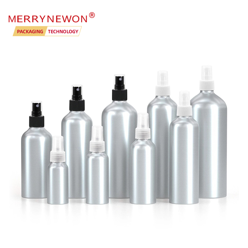 Professional Aluminum Spray Bottle with Plastic Lids 30ml 50ml 100ml 150ml 200ml 250ml 300ml 500ml 600ml 750ml 1000ml