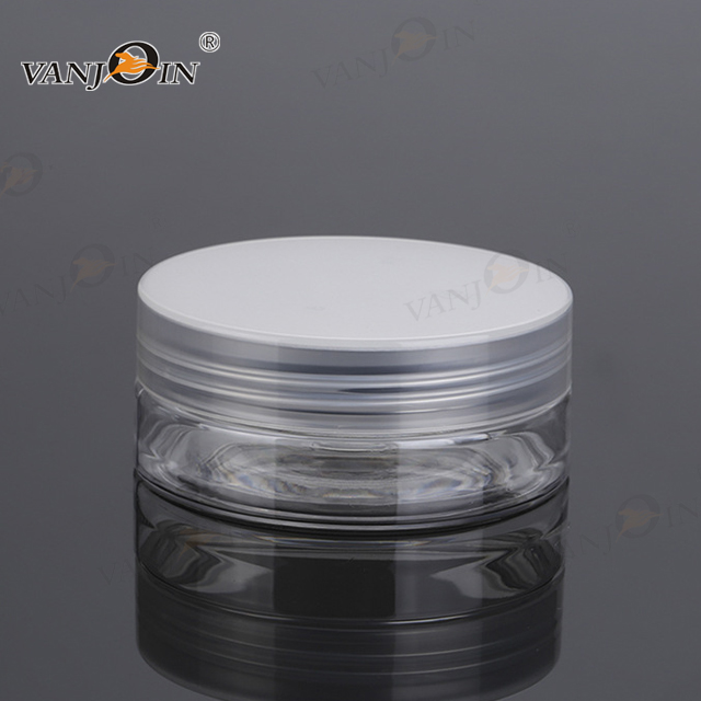 Professional Custom 50g 60g 100g 120g 200g 250g 300g 400g 500g Clear PET Cosmetic Jar with lid