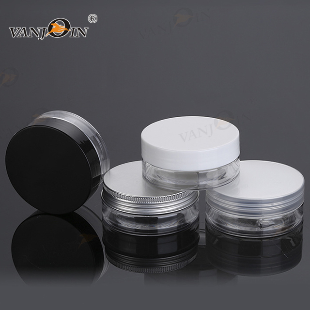 Professional Custom 50g 60g 100g 120g 200g 250g 300g 400g 500g Clear PET Cosmetic Jar with lid