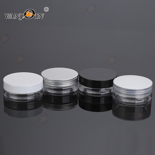 Professional Custom 50g 60g 100g 120g 200g 250g 300g 400g 500g Clear PET Cosmetic Jar with lid