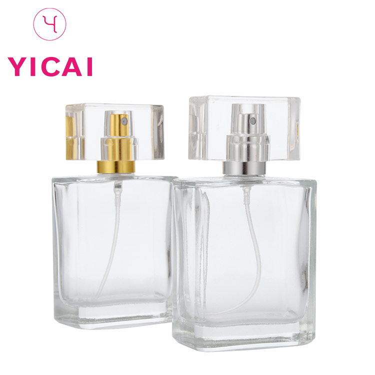 Professional Design 30 Ml 50ml Refillable Clear Glass Perfume  Spray Bottle