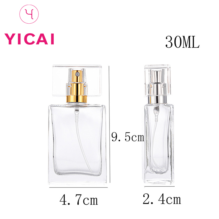 Professional Design 30 Ml 50ml Refillable Clear Glass Perfume Spray Bottle