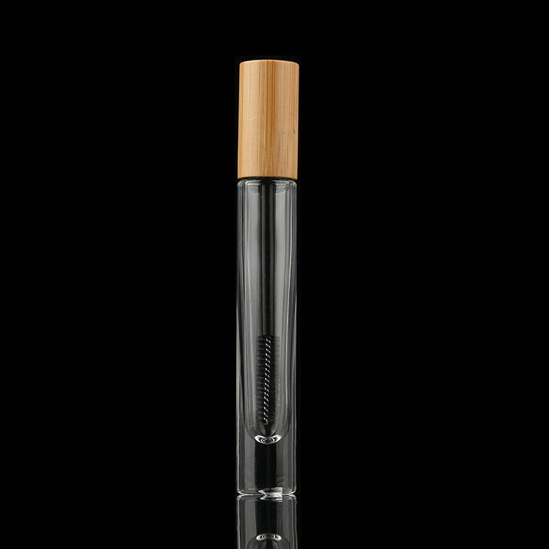 Professional Design Empty Eyelash Tube 10ml Glass Mascara Bottles With Bamboo Cap
