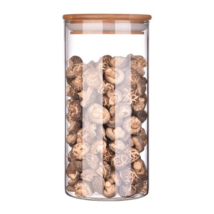 Professional factory wholesale transparent borosilicate glass food storage jar container
