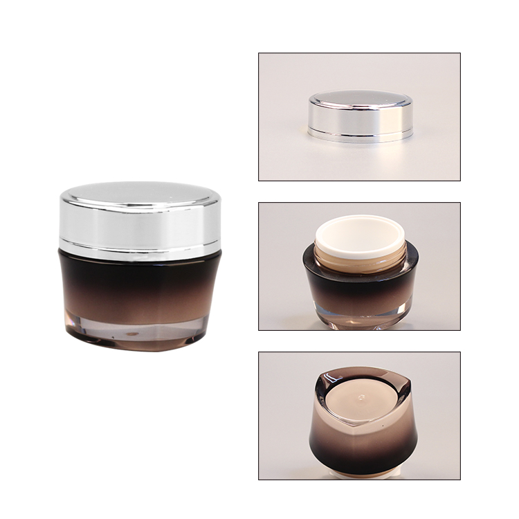 Professional manufacturer plastic 2 oz acrylic double wall mason acrylic cream jar