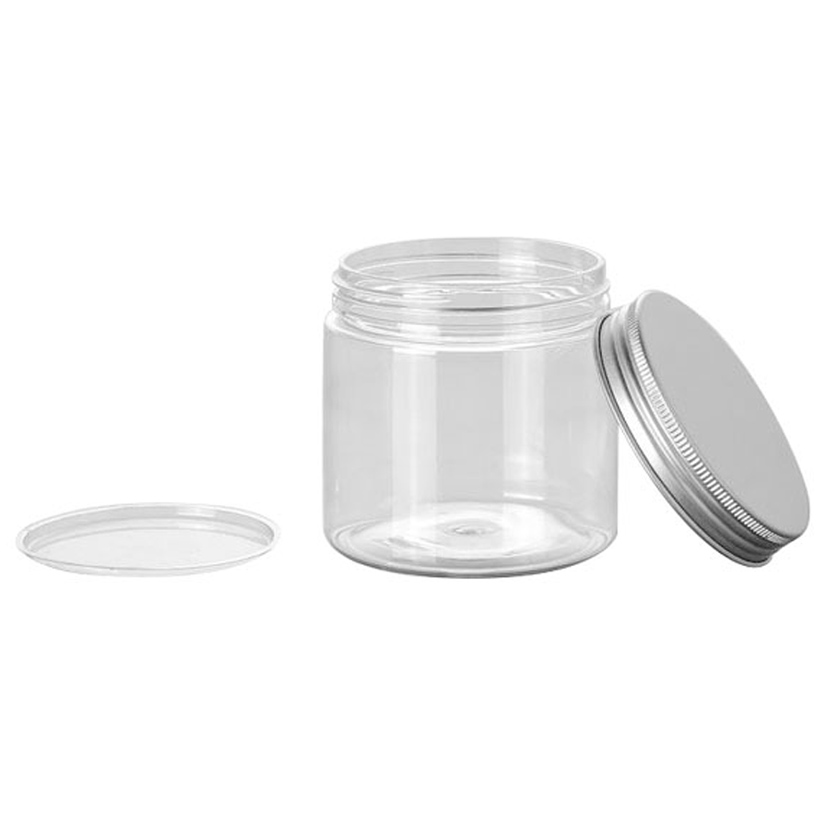 Promo Plastic Cosmetic jars 200g empty container with aluminum cap