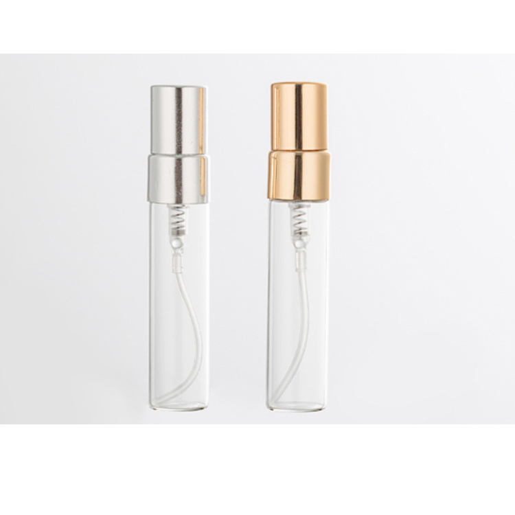 Promotion 10Ml Clear Sample Glass Perfume Bottle Empty, 1/3 Oz Fragrance Spray Bottle 5 Ml With Aluminum Sprayer