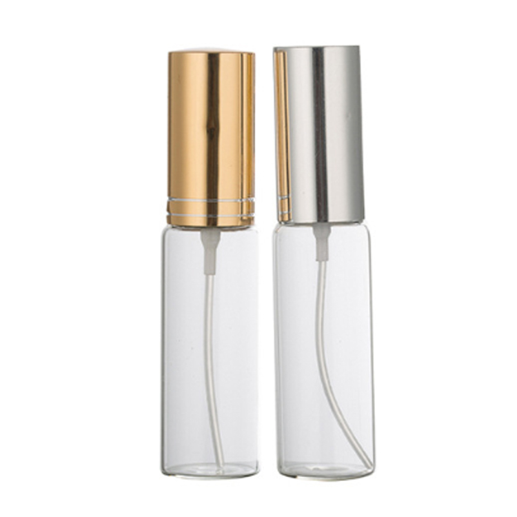 Promotion 10Ml Clear Sample Glass Perfume Bottle Empty, 1/3 Oz Fragrance Spray Bottle 5 Ml With Aluminum Sprayer
