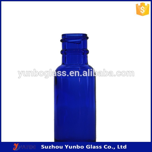 Promotion Product 15ml Glass Boston Bottle China Wholesale, 0.5oz Cobalt Blue Boston Round with Black Fine Mist Sprayer