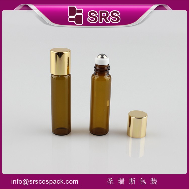 Promotion glass bottle roll on 5ml wholesale, new product amber 5ml glass attar roll on bottles for body care