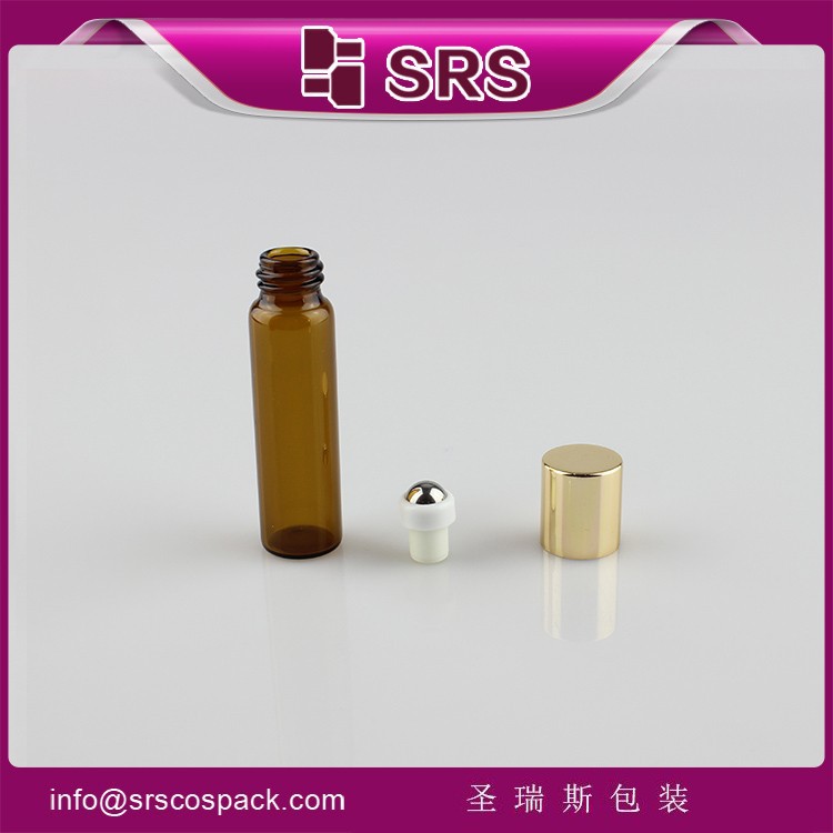 Promotion glass bottle roll on 5ml wholesale, new product amber 5ml glass attar roll on bottles for body care