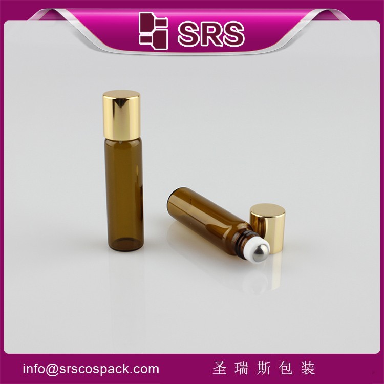 Promotion glass bottle roll on 5ml wholesale, new product amber 5ml glass attar roll on bottles for body care