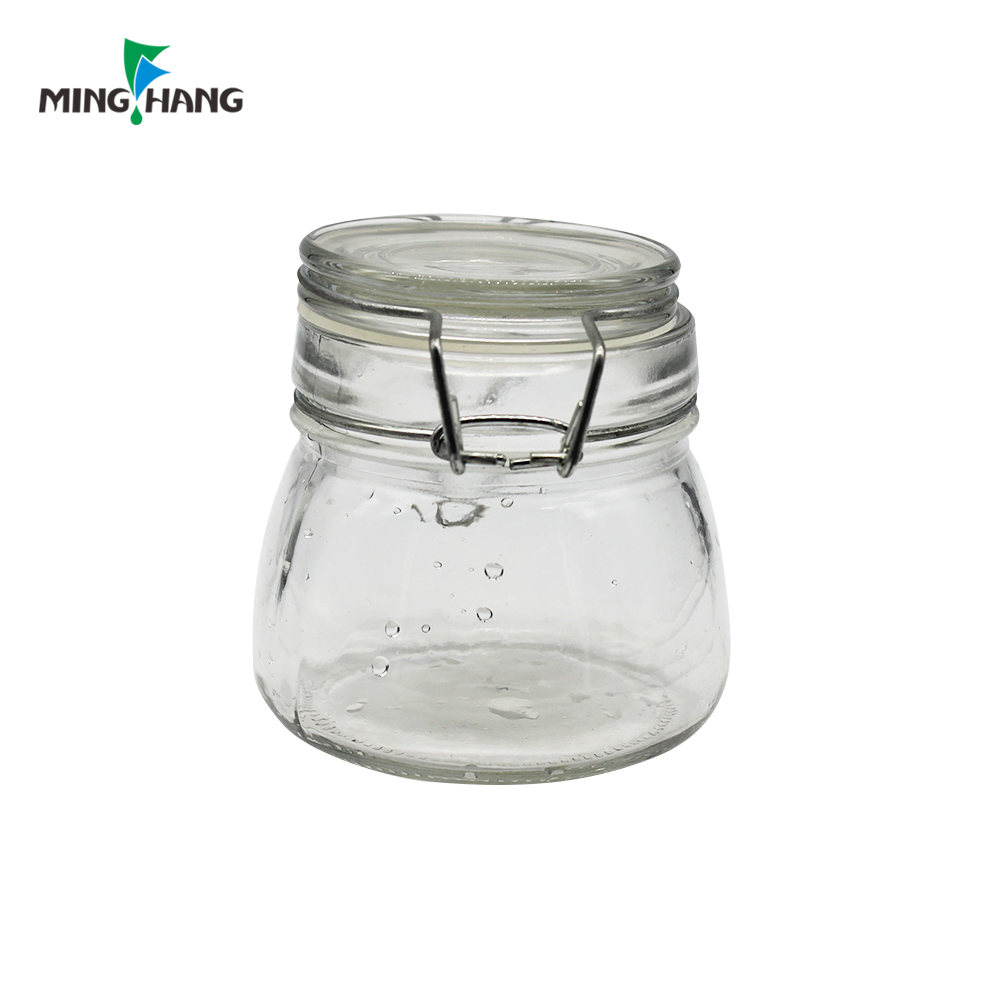 Promotional 150ML Clear Custom Kitchen utility Food Storage Airtight Seal glass clear Lock Lid Jar