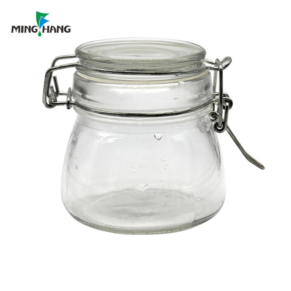 Promotional 150ML Clear Custom Kitchen utility Food Storage Airtight Seal glass clear Lock Lid Jar