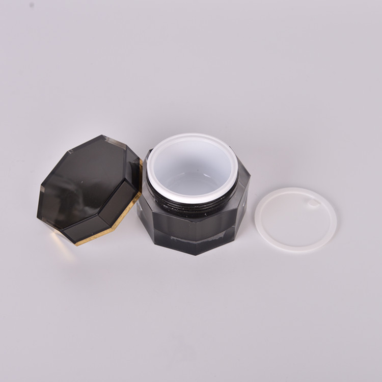 Promotional High Quality Fancy Design Cosmetics Black Gold Nail Polish Acrylic Cream Jars