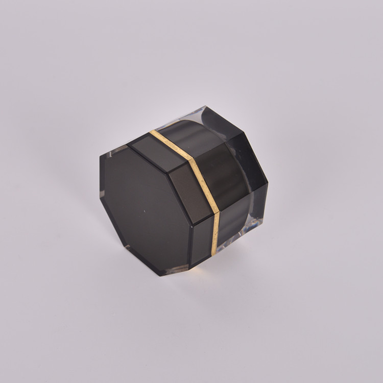 Promotional High Quality Fancy Design Cosmetics Black Gold Nail Polish Acrylic Cream Jars