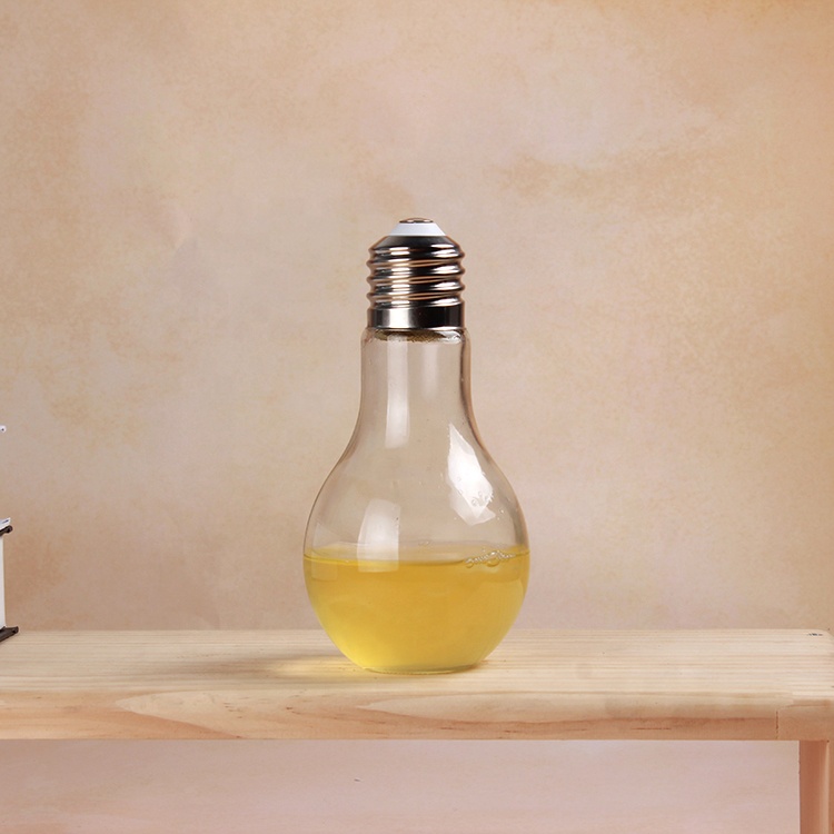 Promotional Items Led  Light Bulb Shaped Drinking Cup Bottle With Straw