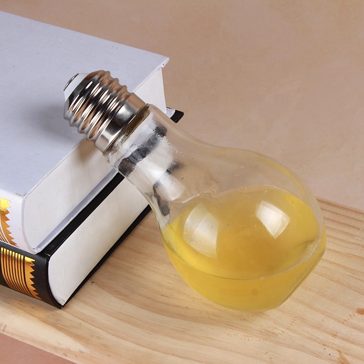 Promotional Items Led Light Bulb Shaped Drinking Cup Bottle With Straw