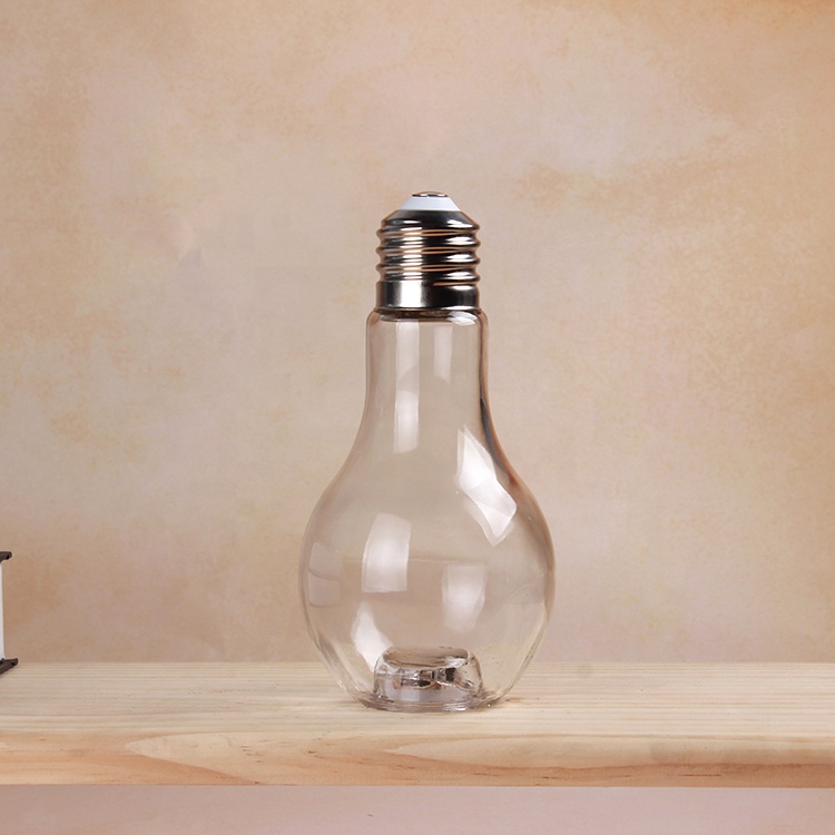 Promotional Items Led Light Bulb Shaped Drinking Cup Bottle With Straw