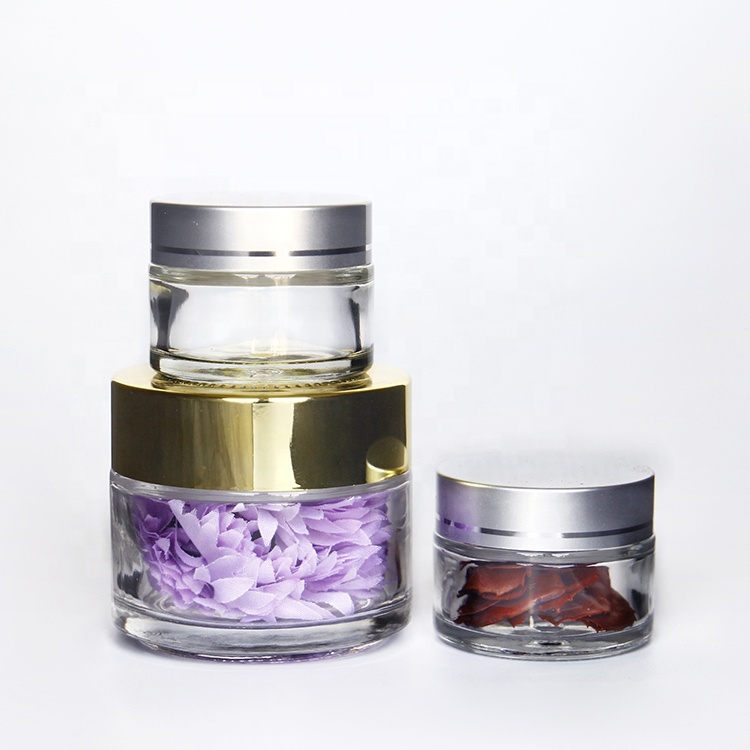 Promotional Wholesale Packaging Glass Jars 30g 50g Glass Cream Cosmetic Balm Jars